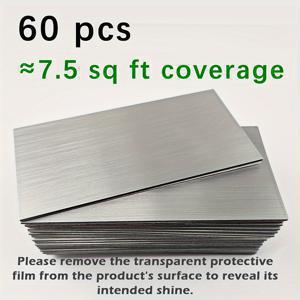 TEMU 펠 앤 스틱 백스플래시 타일 60개, PVC 알루미늄 브러시드 메탈 은색 자체 접착식 타일, 주방, 욕실, 세탁실, 캠핑카, 벽난로, 계단 러저용 데칼 - 브랜드: Shinyhome