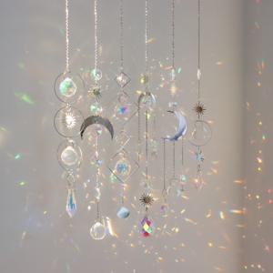 TEMU 창문용 장식 볼 체인 펜던트 선캐처 6개 세트, 홈 가든 크리스마스 파티 웨딩 장식