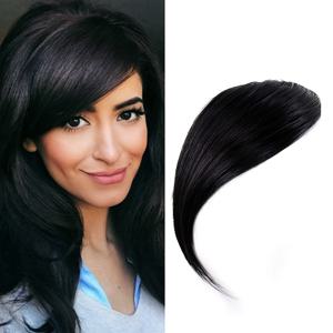 TEMU 1개 측면 합성 헤어 익스텐션 앞머리 클립형 헤어피스, 여성용 두꺼운 앞머리 스타일