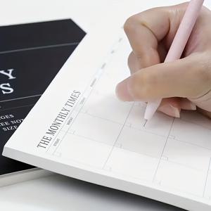 TEMU 1개 월간 플래너, 문구 및 선물 포장 재료, 간결한 일일 플래너, 끈끈이 메모지, 월간 및 주간 계획, 교육 용품, 신학기 용품, 학생용 노트북, 심미적인 학교 교구