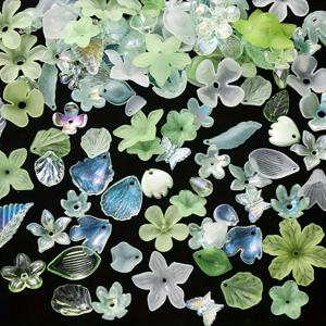 TEMU 30g 파스텔 아크릴 비즈 세트 - DIY 주얼리 만들기, 팔찌 및 공예용 다양한 꽃 & 잎 모양