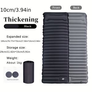 TEMU 1인용 초경량 10cm 두께 자가팽창식 에어매트리스, 스플라이싱 침대, 비치 피크닉 매트, 캠핑 텐트 , 보관백 포함, 컴팩트하고 내구성 있는 야외 모험용