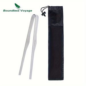 TEMU 야외 그릴, 캠핑, 가정용, 차례식, 요리, 휴대용 경량 그릴을 위한 필수 순수 티타늄 바베큐 집게