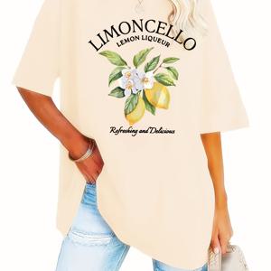 TEMU 플러스 사이즈 - 플러스 사이즈 - 반팔 레터 프린트 플러스 사이즈 라운드넥 캐주얼 탑, 여름 및 봄, 여성 플러스 사이즈 의류