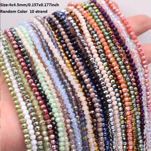 TEMU DIY 주얼리 만들기용 3mm/4mm 유리 구슬 모음 - 10줄, 목걸이 & 팔찌 제작 액세서리에 이상적, 주얼리 만들기용 비즈