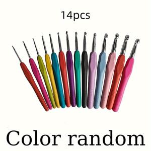 TEMU 인체공학적, 소프트 핸들 및 알루미늄 바늘을 특징으로 하는 14개 코바늘 세트, 초보자 및 손목 통증을 겪는 사람들에게 이상적입니다.