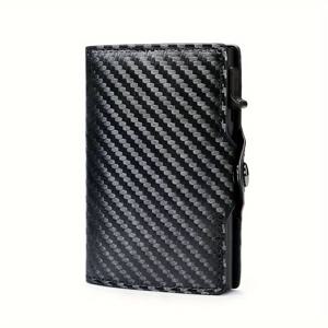 TEMU 사이드 스러스트 팝업 카드 지갑, 여성용 방범 카드 홀더, 컴팩트 카드 지갑 (지폐 수납 슬롯 포함)