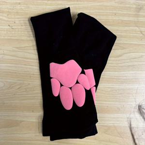 TEMU 여성용 귀여운 고양이 발바닥 프린트 무릎 양말 - 편안하고 탄성 있는 디자인으로 뮤직 페스티벌 및 롤플레잉에 적합