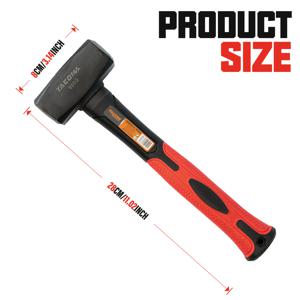 TEMU 2lb 또는 3lb 석화 망치, 45 스틸 인조 손잡이, 섬유 강화 방지 텍스처 및 고무 손잡이, 충격 흡수 기능, 가벼운 파괴 공학, 벽돌 공사 및 스태크 설치에 적합, 또는 차가운 초절이와 함께 사용할 수 있습니다.