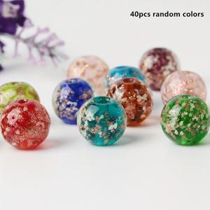 TEMU 40개 발광 유리 구슬 - 루미너스 라운드 스페이서 비즈 12mm DIY 액세서리 만들기, 팔찌, 목걸이용 - 수제 공예용 발광 비즈 재료 (대용량 팩)