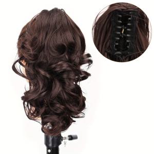 TEMU 시크한 8인치 클로 클립 포니테일 익스텐션 - 여성용 열에 강한 합성 머리, 캐주얼 의상 및 할로윈에 완벽