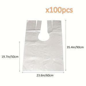 TEMU 일회용 헤어 살롱 케이프 100개입, 투명, 헤어 커팅 및 염색에 적합, 가정용 및 전문가용 헤어 세척 모두에 적합