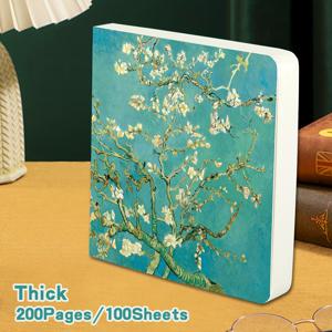 TEMU 1개, 200페이지, 스케치북 - 반 고흐 유화, 마커 다이어리, 빈 드로잉 북, 미술 용품, 휴대용 여행용 스케치북, 손 그림, 쓰기, 계획, 예술 창작에 적합, 완벽한 선물