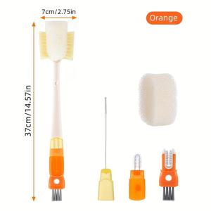 TEMU 분리형 물병 브러쉬 1세트, 긴 손잡이 물병 청소 브러쉬, 빨대 브러쉬, 컵 뚜껑 청소 브러쉬, 컵 브러쉬 세트, 주전자, 컵, 주서