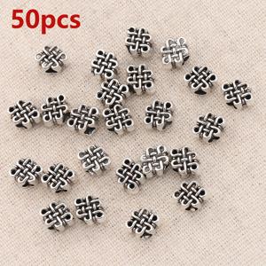 TEMU 100개/50개 기하학적 모양의 백 스페이서 비즈, 큰 구멍 매듭 루즈 비즈, 직선 구멍 스트링 비즈, 장식 비즈, 뚫린 평면 비즈, 통구멍 루즈 비즈, 팔찌 제작 등 주얼리 제작에 적합