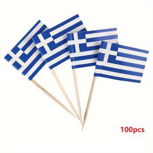 TEMU 100개의 그리스 테마 칫솔 플래그 세트 - 컵케이크, 칵테일, 애플리케이션을 장식하기에 완벽합니다 | 축하, 버퍼, 특별한 날에 이상적입니다 | 추수감사절, 크리스마스, 그리고 그 이상의 다목적 식품 마커