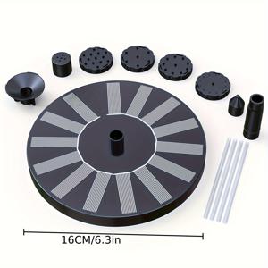 TEMU 1개, 고품질 여름 야외 태양광 새 목욕 펌프, 1.5W 태양광 분수 펌프, 야외 장식, 새 목욕, 연못, 정원 조경용