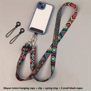 TEMU 조절식 레트로 토템 휴대폰 스트랩, 여성용 넓은 어깨끈에 적합, 고급 긴 행잉 체인, 목이 질리지 않는 목걸이형, 패셔너블한 전자 액세서리, 휴대폰 케이스에 적합