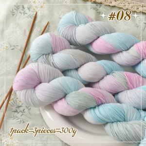 TEMU 손으로 염색된 실크 실 팩 3개, 컬러드 스레드, 중간 얇은 실, 사계절 직조용, 후크 숄, 니트 스웨터 제작, 수공예 등