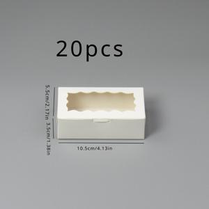 TEMU 20개 쿠키 상자, 창문이 있는 흰색 상자, 마카롱 초콜릿 트러플 디저트 페이스트리용 작은 케이크 상자, 포장 용기, 파티 답례품 및 선물