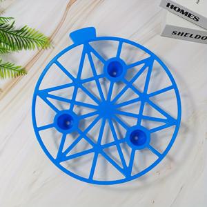 TEMU 내구성 있는 파란색 플라스틱 수박 지지 트레이 10개 세트 - 방충 및 견고한 디자인의 정원 및 농장 과일 디스플레이용, 멜론, 호박 및 대형 과일에 이상적, 농산물 정리함 | 원형 트레이 디자인 | 견고한 구조, 수박 테마 아이템