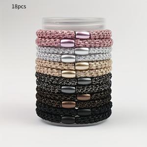 TEMU 여성용 머리끈 6/12/18/24개입, 탄성 헤어 타이, 두꺼운 머리용 포니테일 홀더, 손상 없이 머리카락 탄성을 유지하는 주름 방지