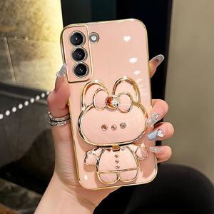 TEMU 휴대폰 케이스 - 삼성 갤럭시 S21/S21Plus/S21Fe/S21Ultra/S22/S22Plus/S22U/S23/S23Plus/S23U/S23Fe 호환 고품질 전기 도금 휴대폰 케이스 3가지 색상 선택 가능, 투명 메이크업 거울 기능 포함