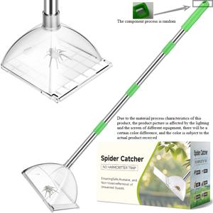 TEMU 32인치 조절 가능한 긴 손잡이 곤충 포획기 - 실내외용 거미 퇴치, 비접촉식 곤충 포획 및 방출, 무해한 벌레 트랩으로 집, 정원, 차고에서 곤충을 멀리하세요