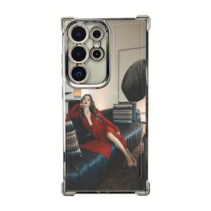 TEMU 폰 케이스: 맞춤 사진 케이스 - 4코너 강화 전기도금 소프트 쉘 (블랙 & 실버) | 갤럭시 S25/24/23/22/21/20/M53/33/23/A73/55/53/52/51/42/35/34/33/32/25/24/23/22/15/14/13/12/06/05/04/03/02/56/36/26 호환 충격 방지 유연 디자인