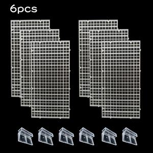 TEMU 6/12개 수족관 어항 상단 덮개 뚜껑 칸막이 플라스틱 격자 패널 계란 상자 격자 바닥 분리 필터 트레이 분리 후드 (아크릴 투명 홀더 포함)