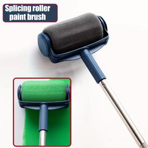 TEMU 확장 폴대가 포함된 대형 자가 흡착 페인트 롤러 세트 - 라텍스 및 벽 페인트에 적합하며 부드럽고 균일한 마무리를 제공하며 롤러 길이는 7인치이며 금속 및 플라스틱 재질로 제작되었으며 가정 개조 페인팅 전문가에게 이상적입니다.