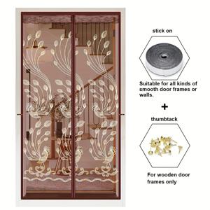 TEMU 자석 방충망, 자석 잠금 방충망, 업그레이드된 섬유, 모기 및 파리 차단을 위한 자석 잠금 메시 도어