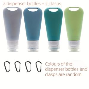 TEMU 2/4세트 개용 여행용 채우기 가능한 병 세트, 90ml, 카라비너 포함 빈 튜브, 바디워시 및 로션 크림 펫 액세서리