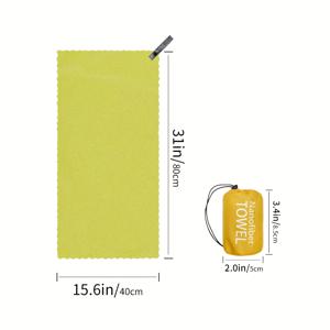 TEMU 1개 MUTAO 나노 쿨링 타월 휴대용 가방 포함 - 빠른 건조, 흡수력 좋은 컴팩트 & 경량 마이크로화이버 타월 캠핑, 체육관, 수영, 요가, 여행용 - 2가지 사이즈 선택 가능, 휴대용 타월, 체육관 필수품, 현대적 디자인, 퀵드라이 원단