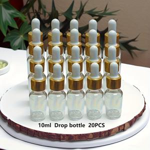 TEMU (20개입) 여행용 화장품 병 세트, 투명 에센셜 오일 병, 10ml & 20ml 유리 스포이드 병