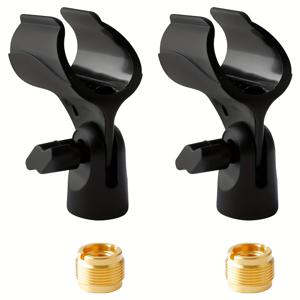 TEMU 4개 조절 가능한 마이크 홀더 세트: 클립 2개 및 볼트 2개 포함, 무대, 교실 및 스튜디오에서 사용 가능, 유선 및 무선 마이크 모두와 호환되는 클램프가 있는 범용 마이크 스탠드