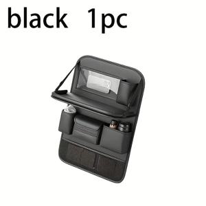 TEMU 1개 PU 가죽 자동차 시트 정리함, 다기능 접이식 차량용 식탁, 시트백 포켓 수납대, 대용량 걸이형 수납 파우치, 범용 시트백 수납 가방