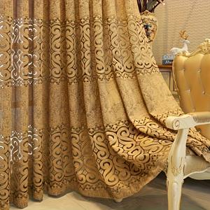 TEMU 레트로 유럽풍 골든 컷아웃 창문 스크린 천공 커튼 1개, 거실 침실 발코니 파티션 커튼