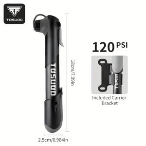 TEMU TOSUOD 휴대용 자전거 펌프 미니 로드 자전거 공기 주입기 산악 자전거 에어 펌프 (압력 게이지 포함)