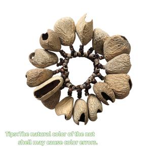 TEMU 1개 DIY 천연 베이지 핸드벨, 할로윈, 추수감사절, 크리스마스 및 기타 휴일 장식용, 인도네시아 핸드벨, 흔들림, 벨 팔찌, 아프리카 드럼 타악기 반주 손목 벨 흔들림 음악, 베이지