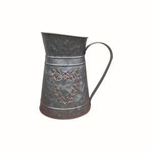 TEMU 빈티지 레트로 금속 우유통 물통 - 하트 엠보싱 원통형 화병 / 실외 홈 & 데코, 러스틱 테이블 센터피스, 꽃꽂이, 내구성 강한 금속 피처 (메이슨 뚜껑 호환)