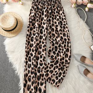 TEMU 877# 프린트 와이드 레그 팬츠 (탄력성 허리밴드)