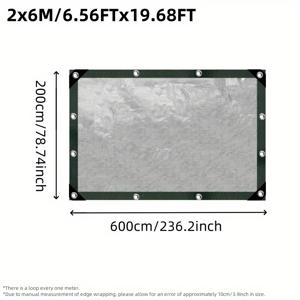 TEMU 녹색/은색 아이렛 천막, 야외 텐트 패드 보호대, 프라이버시 쉘터 천막, 해양용 천막, 고강도 보호 천막, 다목적, 내구성 강화, UV 차단 (다양한 사이즈)
