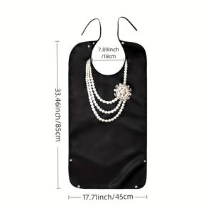 TEMU 1개 성인용 턱받이, 식사용 액세서리, 스냅 버튼/끈 묶기 스타일, 부스러기 캐쳐 포함, 우아하고 세련된 디자인 - 일상 필수품, 여행 필수품, 2026 신제품, 발렌타인데이와 어머니날을 위한 완벽한 선물