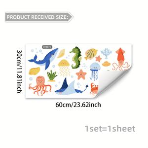 TEMU 1개 고래 말벌 게 문어 껍데기 창문 스티커 | 정전기 부착 비닐, 양면, 침실, 거실, 복도 및 쇼윈도 장식을 위한 현대적인 디자인