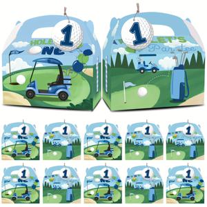 TEMU 12명에게 음식을 제공하세요, 골프 홀인원 선물 상자 (골프 첫돌 파티 답례품 장식 용품용 감사 태그 포함)
