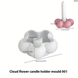 TEMU 레진 캐스팅 몰드 캔들 만들기 몰드 인스타일 버블 & 페탈 몰드, 꽃 모양 캔들 홀더 실리콘 몰드, DIY 향초 및 석고 몰드, 구름 꽃 캔들 스탠드 몰드