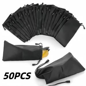 TEMU 20개/50개입 - 간편하고 실용적인 나일론 안경 보관 가방 - 방진, 방모, 휴대용, 접이식 - 스타일리시한 남녀공용 안경 파우치