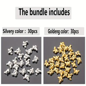 TEMU 60개/30개/10mm 비즈 및 비즈 모음, 회전하는 꼬임 매듭 스페이서, 부드러운 표면과 불규칙한 질감의 자유로운 기하학적 모양 스페이서, 스트링링을 위한 쉬운 반짝이는 작은 구멍 비즈