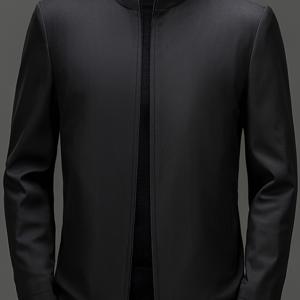 TEMU 봄/가을 신상 남성 캐주얼 운동 트렌치 코트 및 재킷, 스탠드업 칼라 긴소매 블랙 지퍼 남성용 아우터, 패셔너블하고 편안하며 주름 방지 기능, 남성 생일 선물